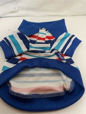 Frisco Blue Striped Polo Dog Shirt